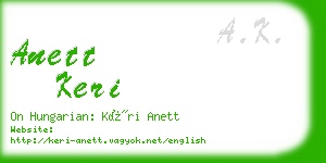 anett keri business card